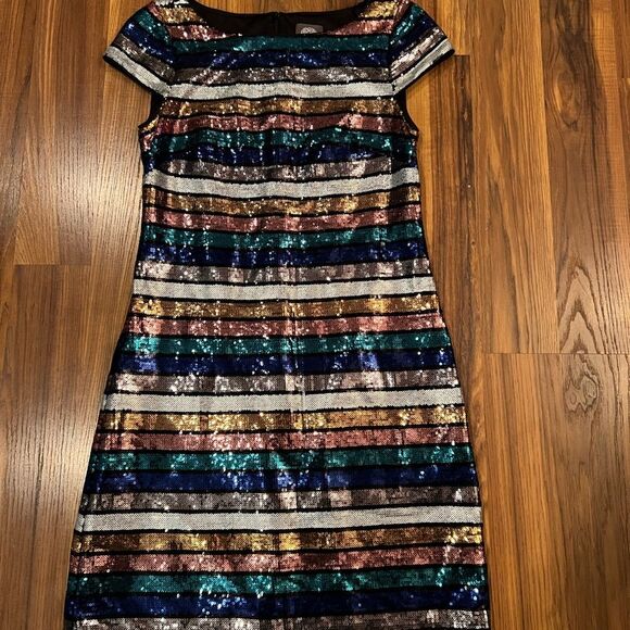 Striped Sequin Dress - Multicolor - Picture 2 of 4